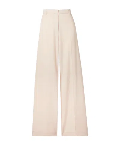 Nili Lotan River Wool Wide-leg Casual Pants In Neutral