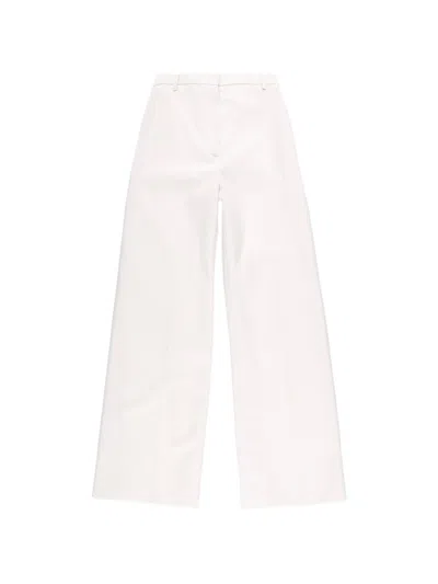 Nili Lotan Rivers Wide Leg Raw Trousers In White