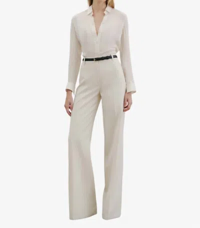 Nili Lotan Rivers Wool Pants In Stone In Neutral