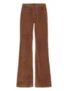 Nili Lotan Roe Flared Suede Trousers In Brown