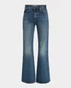Shop Nili Lotan Roe Mid-rise Flare Jeans In Simon Wash