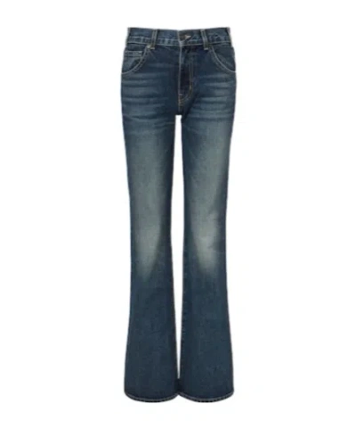 Nili Lotan Roxane Mid-rise Flared Jeans In Blue