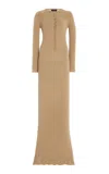 Nili Lotan Roxy Buttoned Knit Silk Maxi Dress