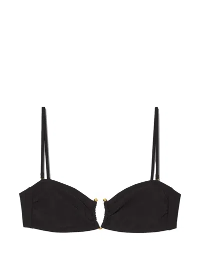 Nili Lotan Ruched Bandeau Bikini Top In Black