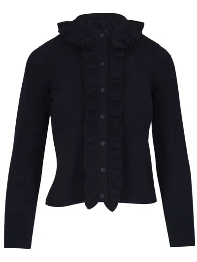 Nili Lotan Ruffle-detail Cardigan In Schwarz