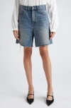 Nili Lotan Russel Low-rise Denim Shorts In Summer Wash