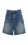 Nili Lotan Russel Low-rise Denim Shorts In Blue