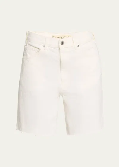 Nili Lotan Russel Denim Shorts In Cream