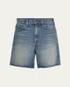 Nili Lotan Russel Low-rise Denim Shorts In Simon Wash