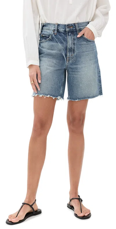 Nili Lotan Russel Low-rise Denim Shorts In Simon Wash