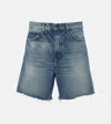 Nili Lotan Russel Low-rise Denim Shorts In Simon Wash