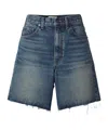 Nili Lotan Russel Raw Edge Denim Shorts In Blue