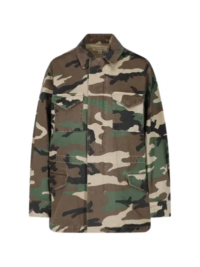 Nili Lotan Sacha Camouflage-print Cotton Jacket In Green