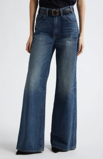 Nili Lotan Salome Wide Leg Jeans In Blue