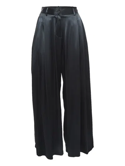 Pre-owned Nili Lotan Satin Pleated Palazzo Pants