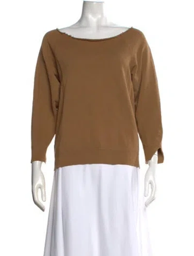 Pre-owned Nili Lotan Scoop Neck Long Sleeve Sweatshirt In Neutrals