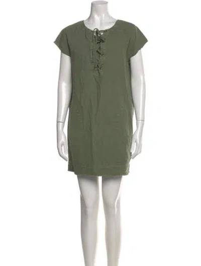 Pre-owned Nili Lotan Scoop Neck Mini Dress In Green