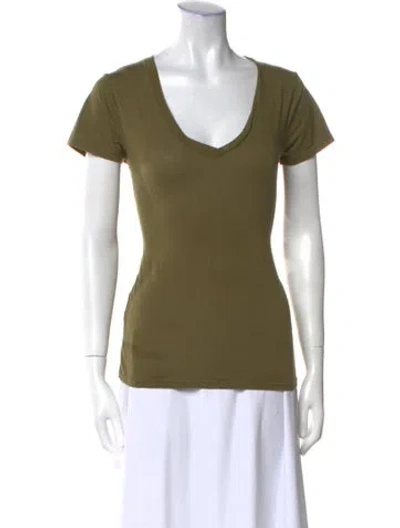 Pre-owned Nili Lotan Scoop Neck Short Sleeve T-shirt In Green