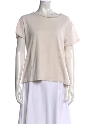 Pre-owned Nili Lotan Scoop Neck Short Sleeve T-shirt In Neutrals