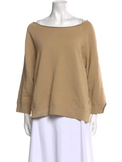 Pre-owned Nili Lotan Scoop Neck Three-quarter Sleeve Sweatshirt In Neutral