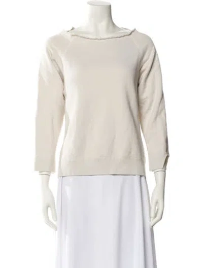 Pre-owned Nili Lotan Scoop Neck Three-quarter Sleeve Sweatshirt In Neutral