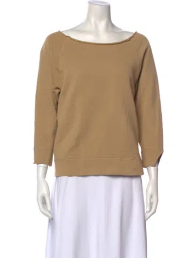 Pre-owned Nili Lotan Scoop Neck Three-quarter Sleeve Sweatshirt In Neutral