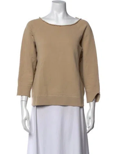 Pre-owned Nili Lotan Scoop Neck Three-quarter Sleeve Sweatshirt In Neutral