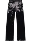 Nili Lotan Sequin-embellished Flared Trousers In Schwarz
