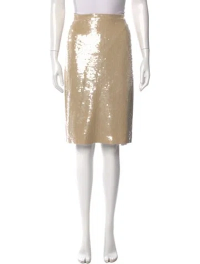 Pre-owned Nili Lotan Sequin Embellishments Knee-length Skirt In Neutral