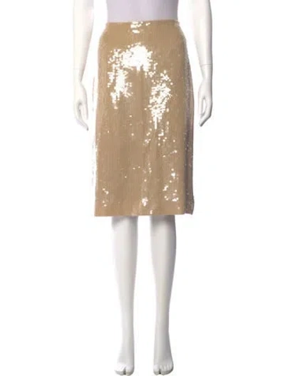 Pre-owned Nili Lotan Sequin Embellishments Knee-length Skirt W/ Tags In Neutral