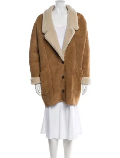 Pre-owned Nili Lotan Shearling Fur Coat In Brown