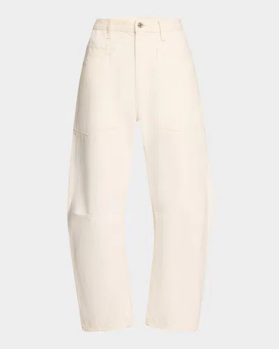 Nili Lotan Shon Barrel Jeans In Cream In White