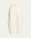 Nili Lotan Shon High-rise Barrel-leg Jeans In Cream