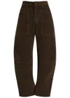 Nili Lotan Shon Cotton-blend Corduroy Tapered Pants In Brown