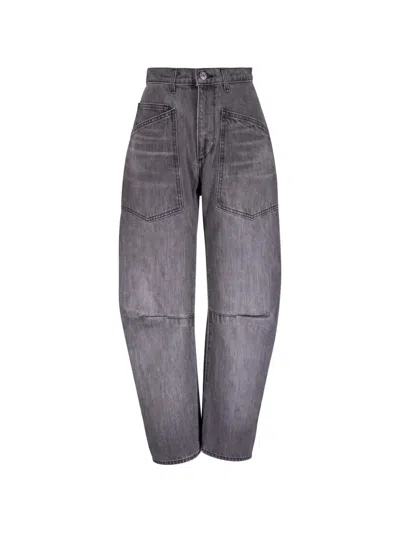 Nili Lotan Shon Bow-leg Jeans In Black
