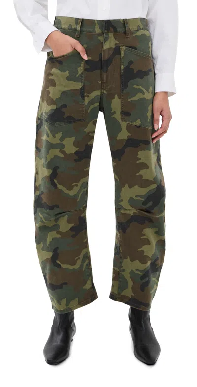 Nili Lotan Shon Canvas Pants Camouflage In Multi