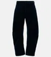 Nili Lotan Shon Corduroy Barrel-leg Pants In Blue