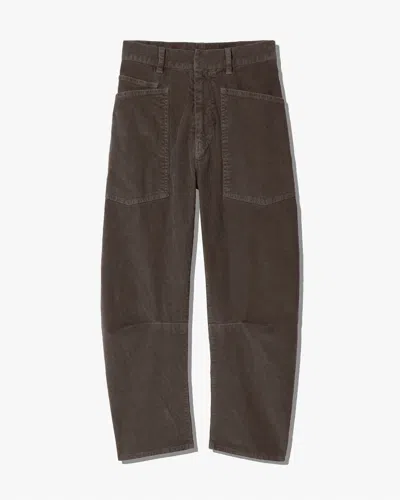 Nili Lotan Shon Corduroy Pant In Brown
