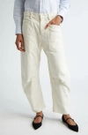 Nili Lotan Shon Cotton And Linen-blend Twill Tapered Pants In Stone