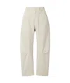 Nili Lotan Shon Cotton And Linen-blend Twill Tapered Pants In White