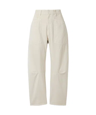 Nili Lotan Shon Cotton And Linen-blend Twill Tapered Pants In White