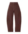 Nili Lotan Shon Cotton-blend Corduroy Tapered Pants In Burgundy
