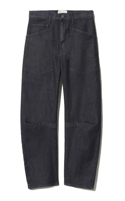 NILI LOTAN SHON STRETCH MID-RISE BARREL-LEG JEANS