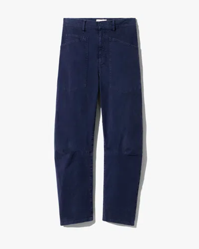Nili Lotan Shon Cotton Pant In Blue