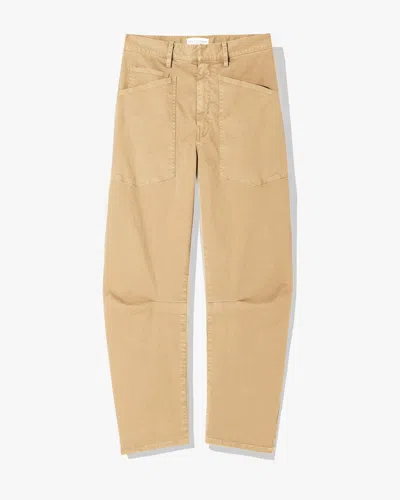 Nili Lotan Shon Cotton Pant In Brown