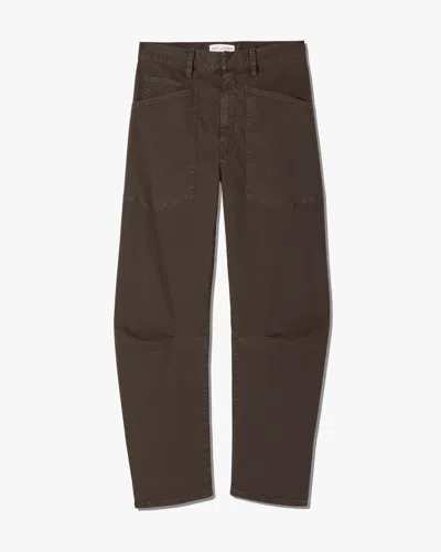 Nili Lotan Shon Cotton Pant In Brown