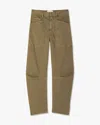 Nili Lotan Shon Cotton Pant In Green