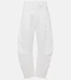 Nili Lotan Shon Cotton Twill Barrel-leg Pants In White