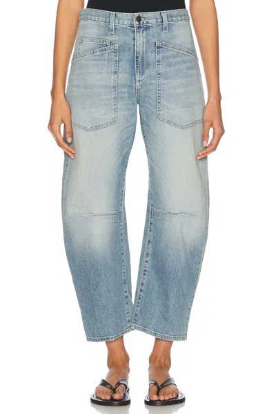 Nili Lotan Shon High-rise Tapered Jeans In Blue