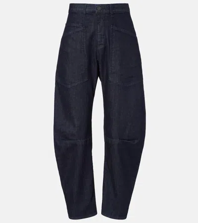 Nili Lotan Shon High-rise Barrel-leg Jeans In Gold